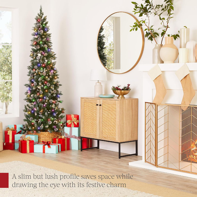 Flocked pre lit pencil christmas tree cheap